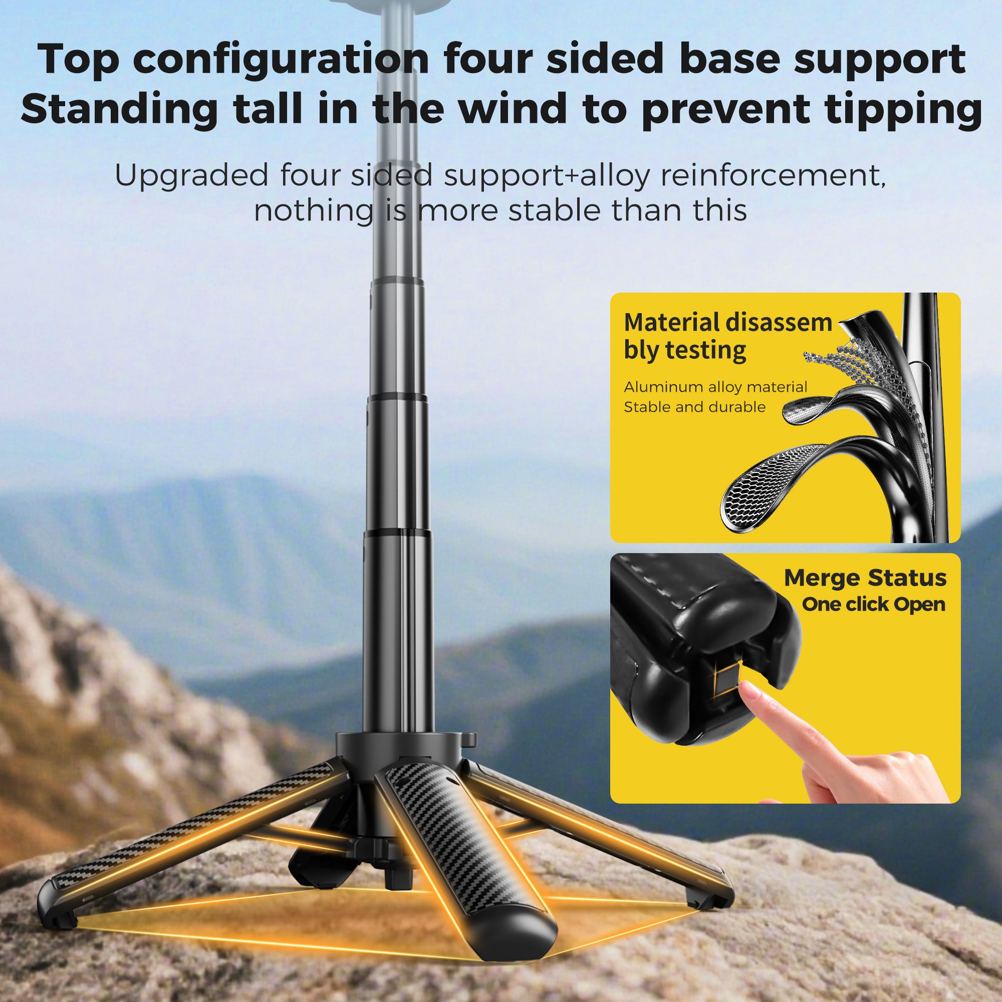 Free shipping,2026 New Upgrated 5-in-1 Magnetic Selfie Stick with Remote for Cell Phone 360° Rotation.Can Transforms into Mini Tripod/Camera Grip/Handheld Stabilizer/Phone Stand