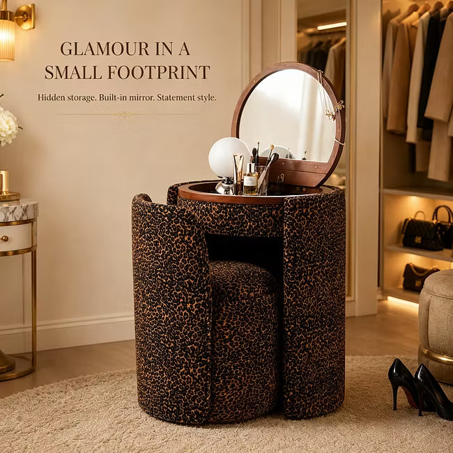 ⚡Limited-time offer⚡Modern Makeup Vanity Set with LED Mirror, Stool & Large Storage