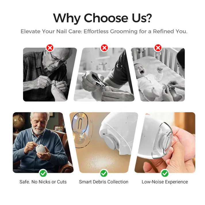 Big Promotion for Sales Boost🔥🔥🔥2Pcs Electric Nail Clipper 🔥🔥🔥  LED light is clear at night, automatic nail grinder, say goodbye to flying nails