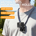 Magnetic Neck Mount for Phones and Cameras, POV/Vlog Recording Selfie Hand Free Neck Mount, Cooking/Riding Video Fliming, Anti-Shake Chest Strap, for iPhone Android, 360° Adjustable