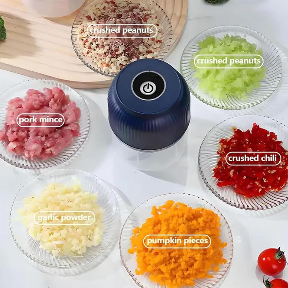 Household Electric Garlic Crusher, 2026 New Mini Electric Food Chopper 300ml/400ml, Silent USB Rechargeable Food Processor, Small Garlic Chopper Mincer Portable Kitchen Helper