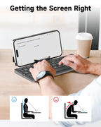 BOW Foldable Bluetooth Keyboard with Magnetic Stand,Free shipping,Aluminum Alloy Mini Quiet Folding Portable Lightweight Travel Rechargeable Pocket for Tablet,iPad, Phones
