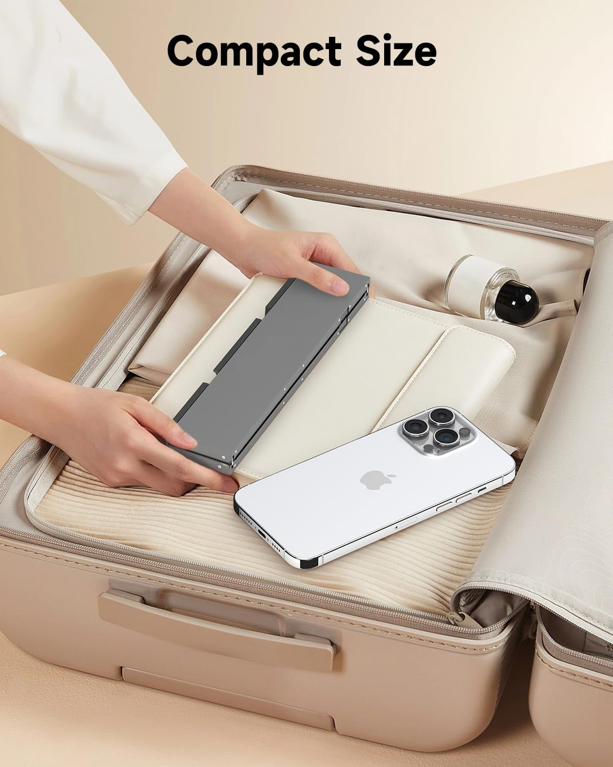Foldable Bluetooth Keyboard with Magnetic Stand,Free shipping,Aluminum Alloy Mini Quiet Folding Portable Lightweight Travel Rechargeable Pocket for Tablet,iPad, Phones