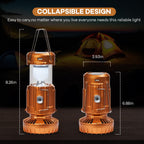 LED Camping Lantern, 【Solar Camping Lantern with Fan】Solar and Rechargeable Lantern Flashlight Collapsible and Portable Light for Daily/Camp/Hiking/Night Fishing/Emergency