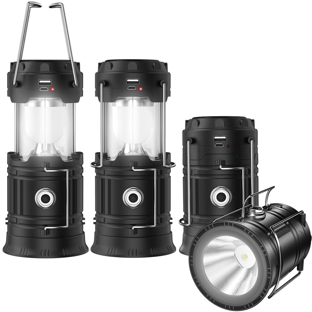LED Camping Lantern, 【Solar Camping Lantern with Fan】Solar and Rechargeable Lantern Flashlight Collapsible and Portable Light for Daily/Camp/Hiking/Night Fishing/Emergency