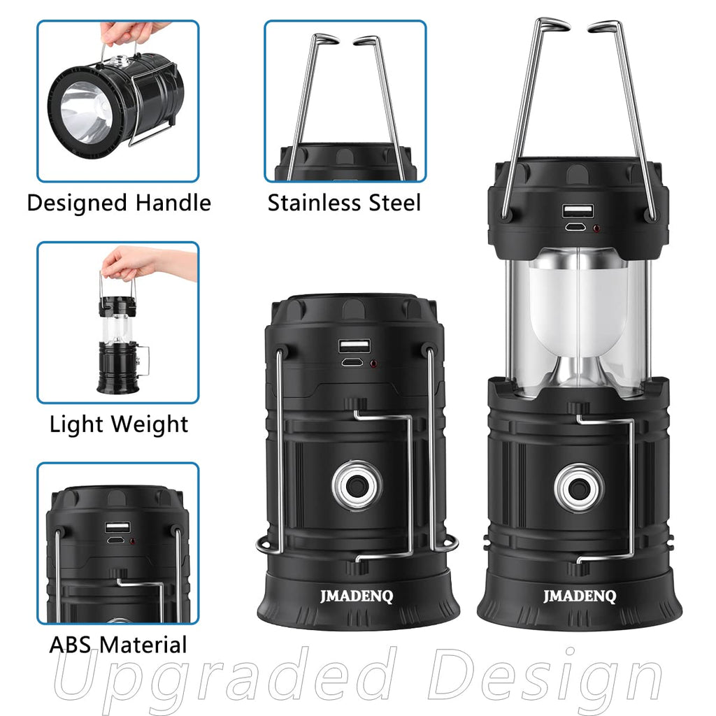 LED Camping Lantern, 【Solar Camping Lantern with Fan】Solar and Rechargeable Lantern Flashlight Collapsible and Portable Light for Daily/Camp/Hiking/Night Fishing/Emergency