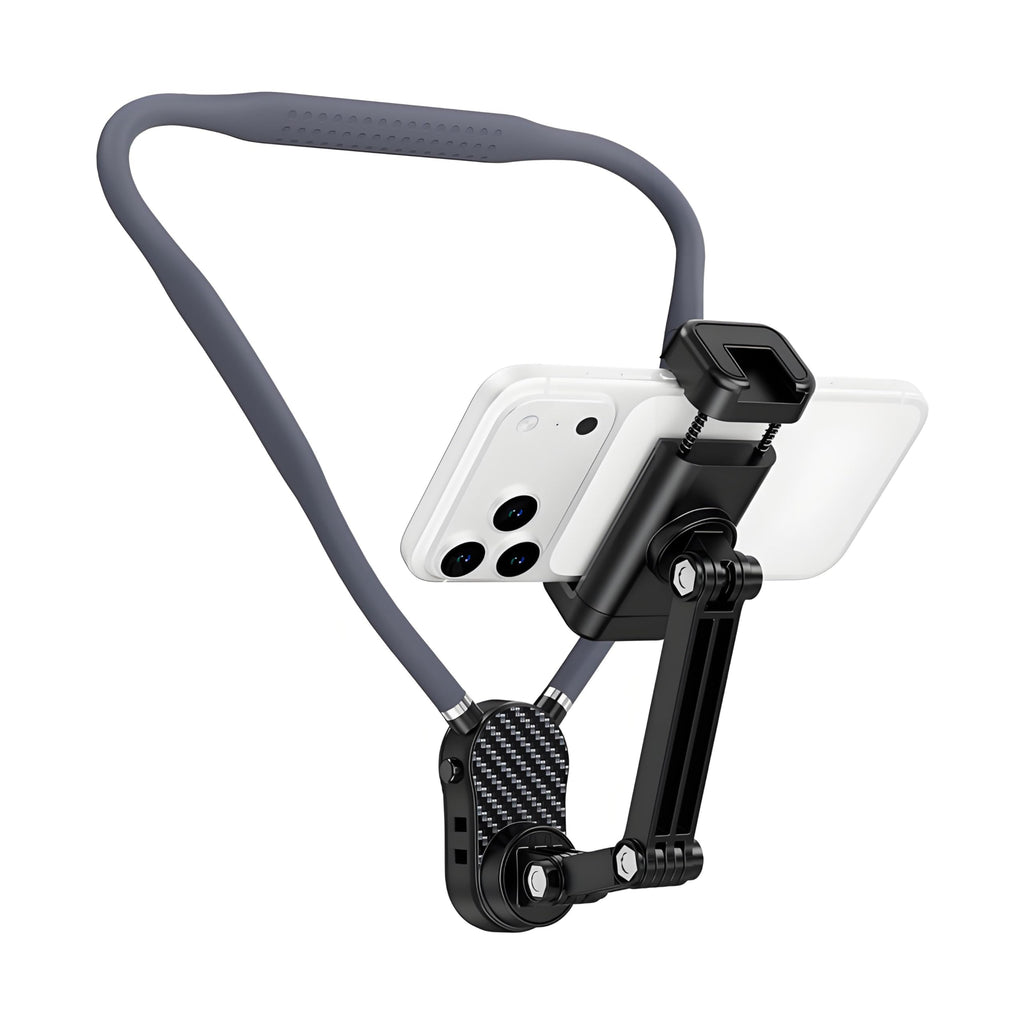Magnetic Neck Mount for Phones and Cameras, POV/Vlog Recording Selfie Hand Free Neck Mount, Cooking/Riding Video Fliming, Anti-Shake Chest Strap, for iPhone Android, 360° Adjustable