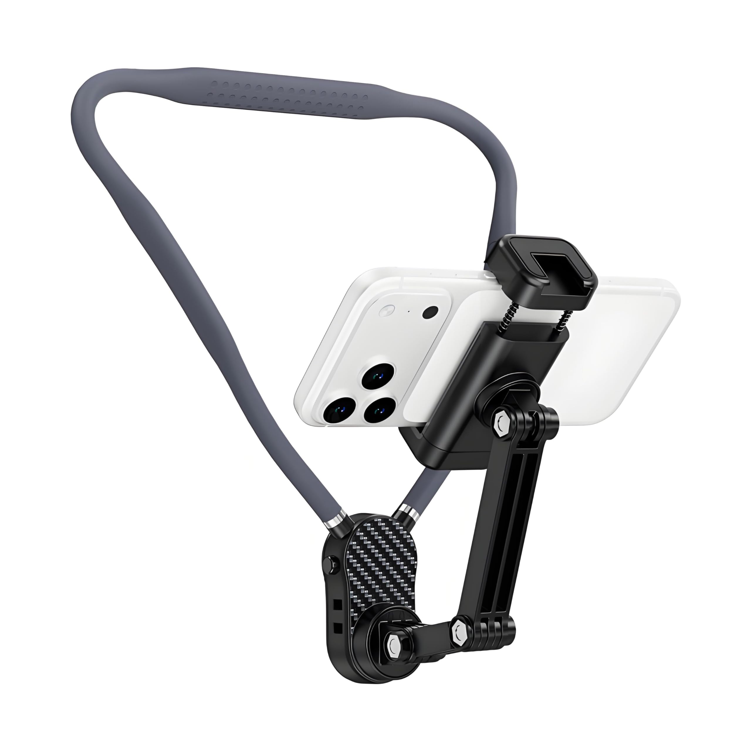 Magnetic Neck Mount for Phones and Cameras, POV/Vlog Recording Selfie Hand Free Neck Mount, Cooking/Riding Video Fliming, Anti-Shake Chest Strap, for iPhone Android, 360° Adjustable