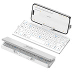 BOW Foldable Bluetooth Keyboard with Magnetic Stand,Free shipping,Aluminum Alloy Mini Quiet Folding Portable Lightweight Travel Rechargeable Pocket for Tablet,iPad, Phones