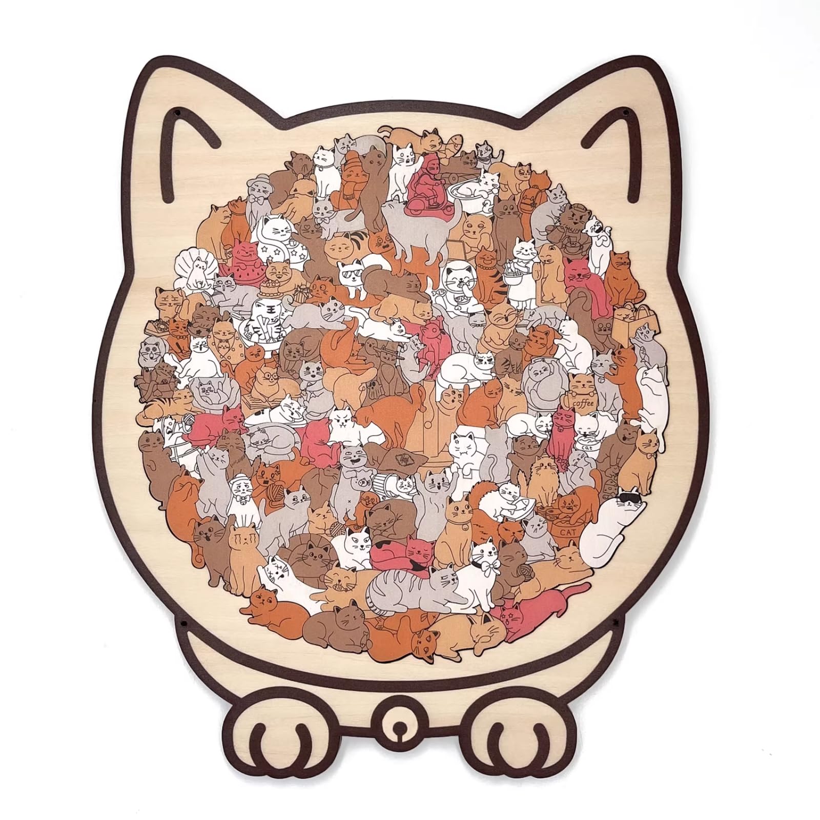 Dog Shaped/Cat Shaped Wooden Jigsaw Puzzle, 92-143 Pieces Thick Wood Puzzle with Acrylic Cover & Frame, Colorful Cute Animal Dog Puzzle, Decorative Puzzle Gift for Dog Lovers, Home Wall Decor