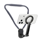 Magnetic Neck Mount for Phones and Cameras, POV/Vlog Recording Selfie Hand Free Neck Mount, Cooking/Riding Video Fliming, Anti-Shake Chest Strap, for iPhone Android, 360° Adjustable