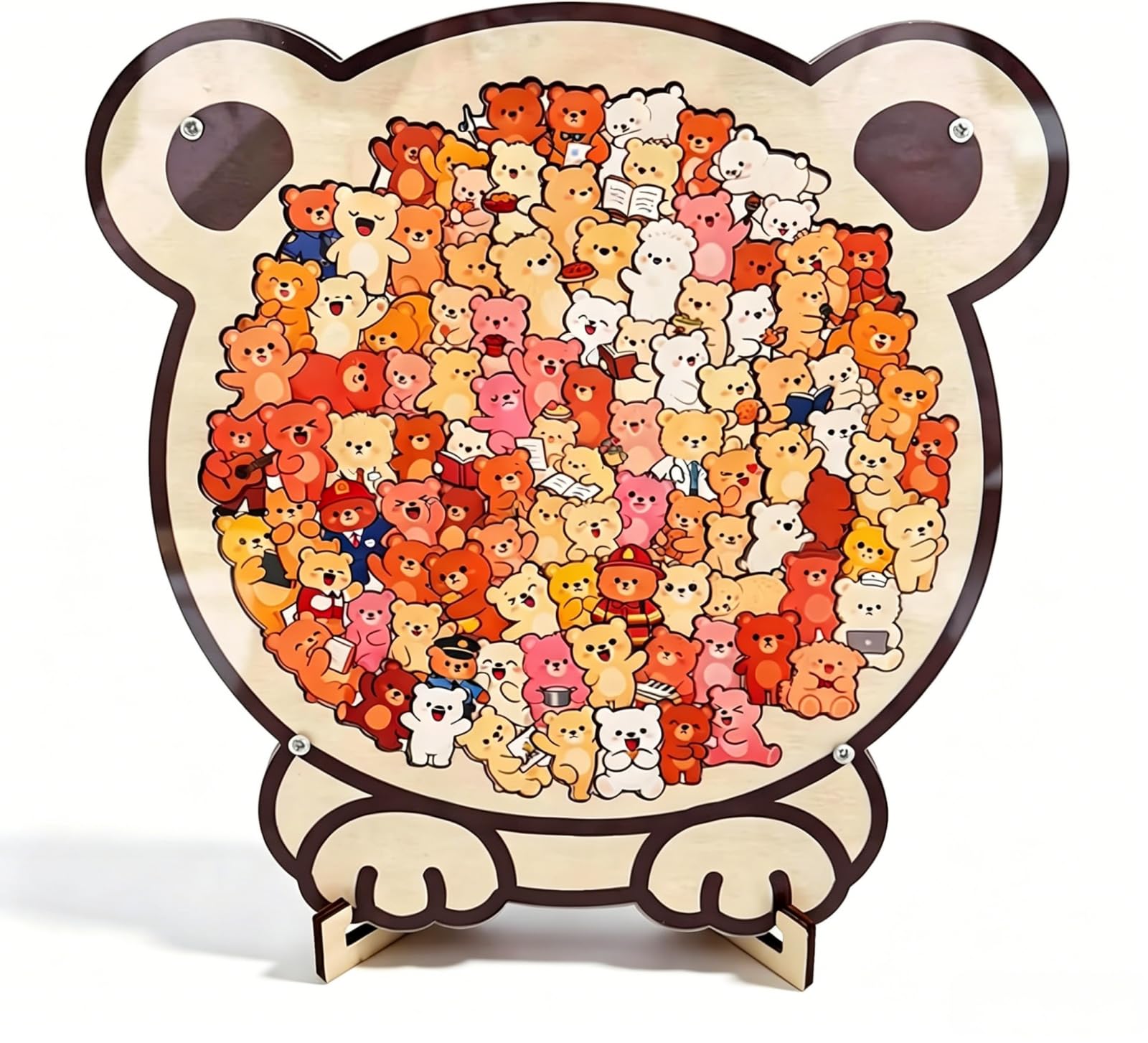 Dog Shaped/Cat Shaped Wooden Jigsaw Puzzle, 92-143 Pieces Thick Wood Puzzle with Acrylic Cover & Frame, Colorful Cute Animal Dog Puzzle, Decorative Puzzle Gift for Dog Lovers, Home Wall Decor