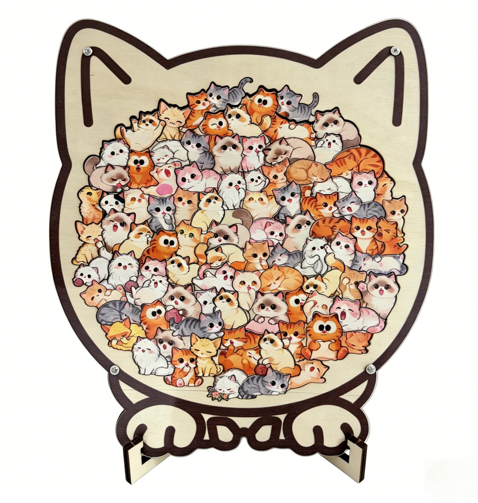 Dog Shaped/Cat Shaped Wooden Jigsaw Puzzle, 92-143 Pieces Thick Wood Puzzle with Acrylic Cover & Frame, Colorful Cute Animal Dog Puzzle, Decorative Puzzle Gift for Dog Lovers, Home Wall Decor