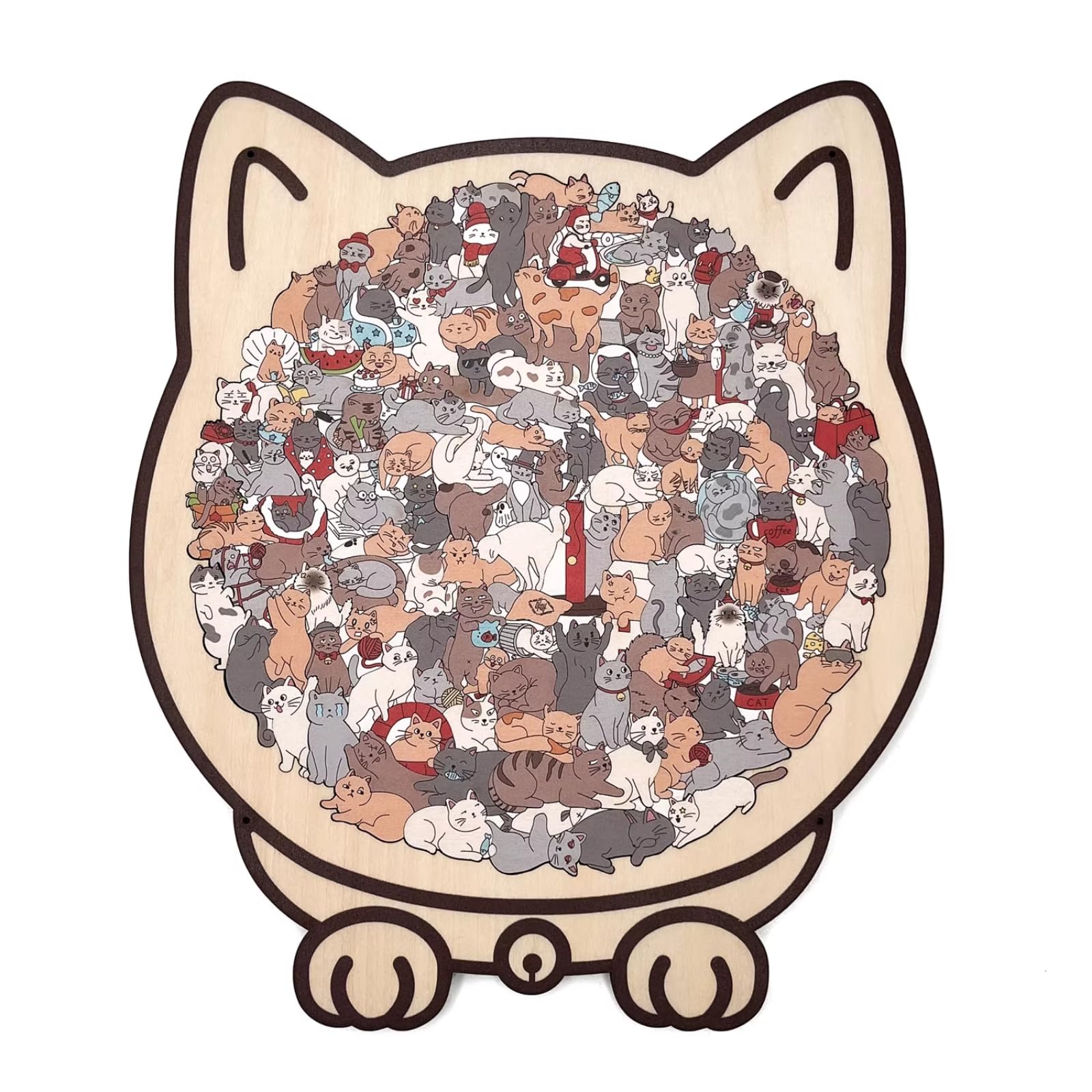 Dog Shaped/Cat Shaped Wooden Jigsaw Puzzle, 92-143 Pieces Thick Wood Puzzle with Acrylic Cover & Frame, Colorful Cute Animal Dog Puzzle, Decorative Puzzle Gift for Dog Lovers, Home Wall Decor