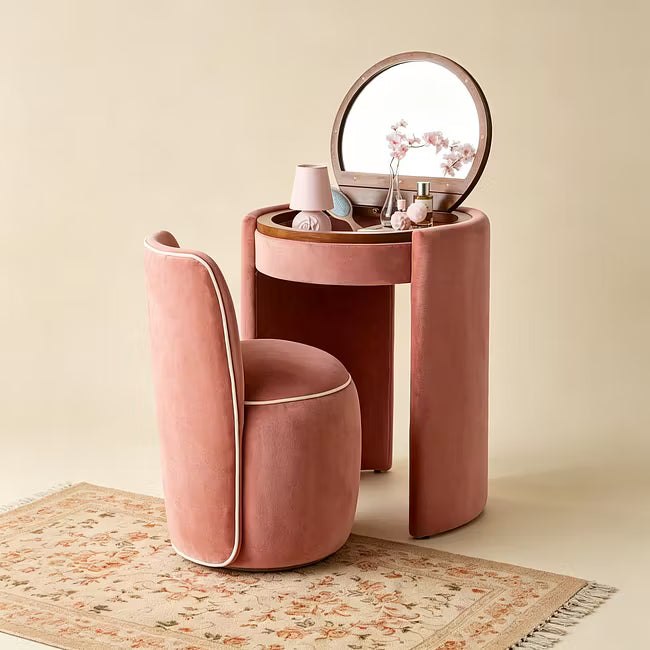 ⚡Limited-time offer⚡Modern Makeup Vanity Set with LED Mirror, Stool & Large Storage