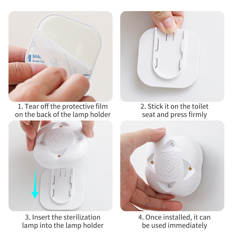 Toilet Lid Clean Lights Smart Toilet Lid UV Light Attachment with Built-in Rechargeable Battery, Reduces Bacterial Exposure, Easy-to-Install Hygiene Solution for Bathroom Cleanliness