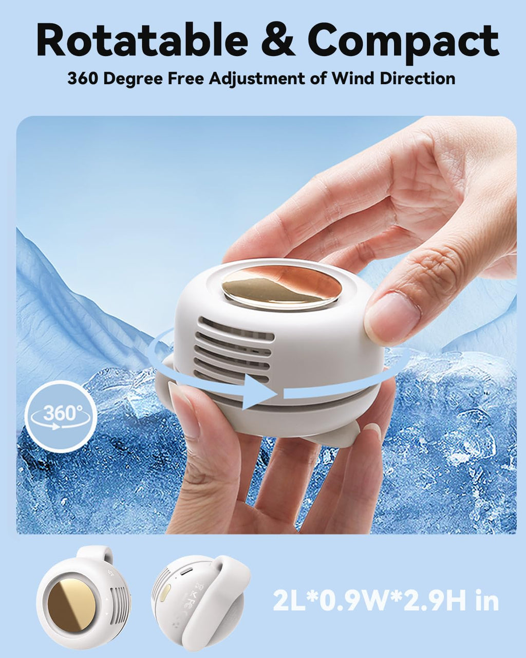 🔥Buy 2 get free shipping🔥Portable Silent Mini Bladeless Fan Clip On, Small Fan Clip on for Shirt & Waist, Adjustable 3-Speed Suspended Whirlwind Fans, For Outdoor & Travel & Office, Travel Accessories, Gift
