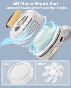 🔥Buy 2 get free shipping🔥Portable Silent Mini Bladeless Fan Clip On, Small Fan Clip on for Shirt & Waist, Adjustable 3-Speed Suspended Whirlwind Fans, For Outdoor & Travel & Office, Travel Accessories, Gift